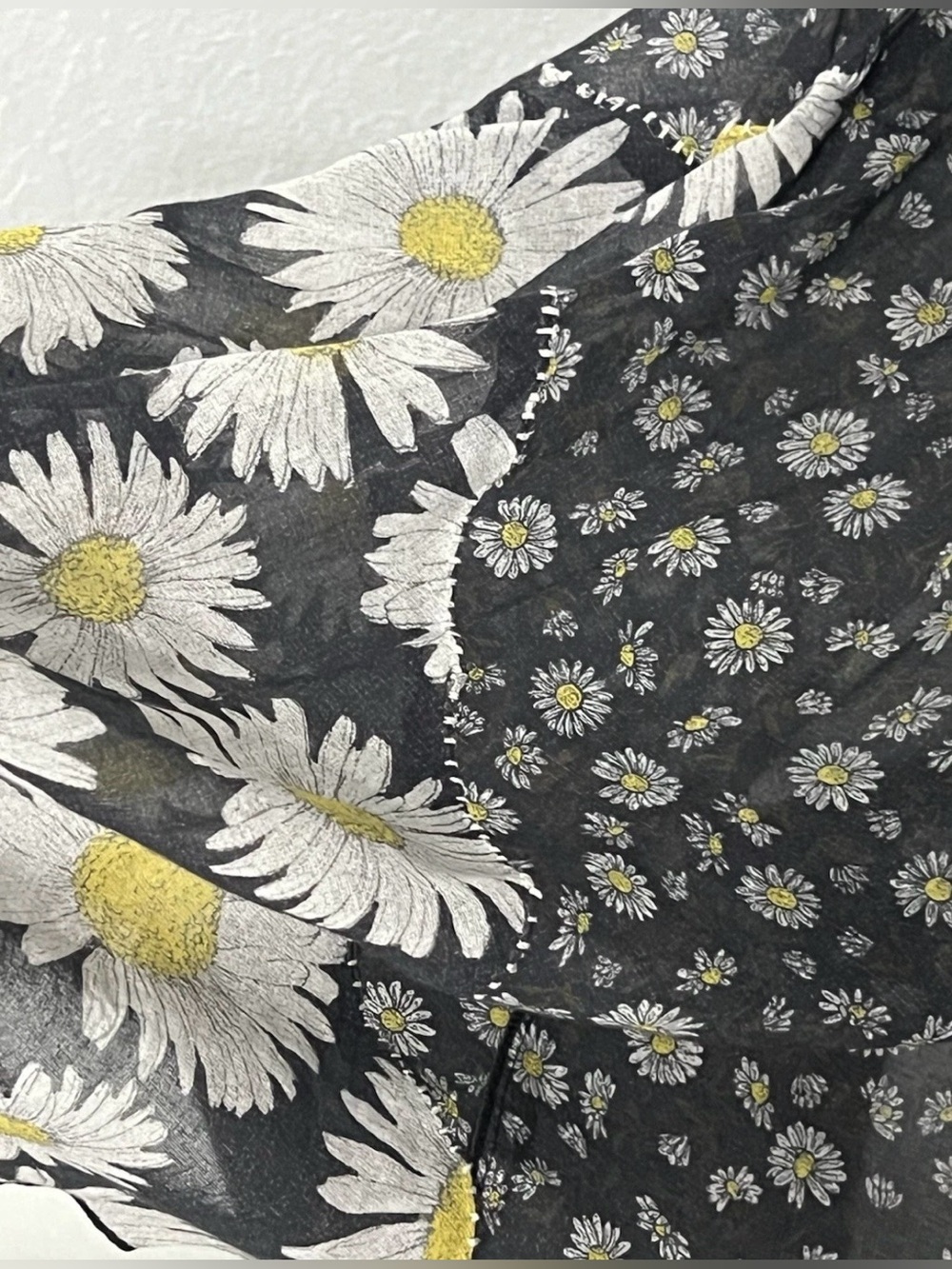 Marc Jacobs Daisy Floral Sheer Cotton Dress Black White Size 8 Like New - Picture 9 of 11